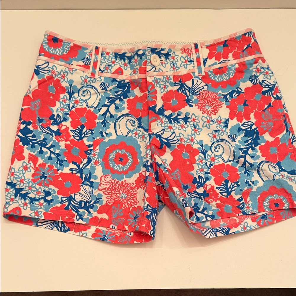Lilly Pulitzer Shell Yeah Red and Blue Floral Women's Shorts